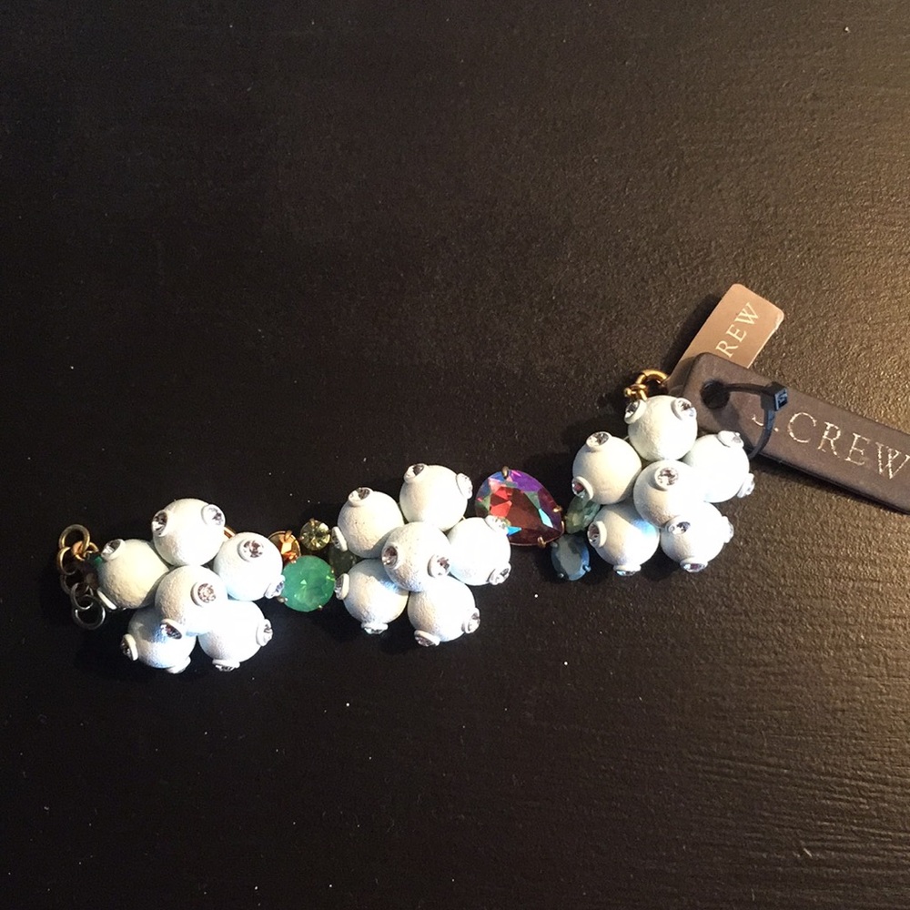 J Crew bracelet Aqua + Rhinestones NWT